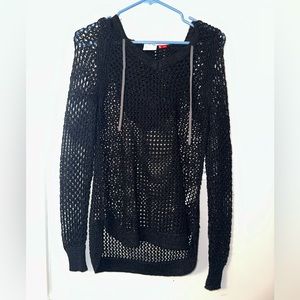 Black Spyder crochet sweater Size S